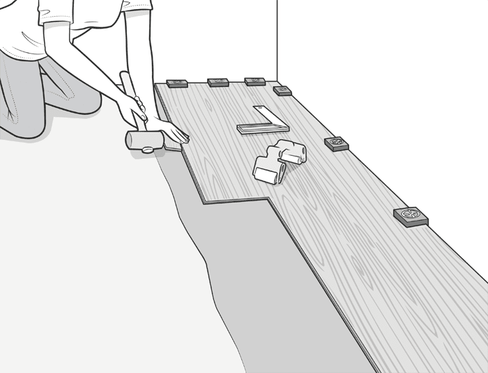 laying a vinyl floor