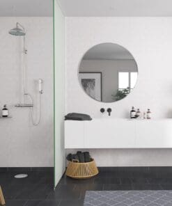 Alternative view of White Silk Hex Tile M71 S 600mm AQ panel