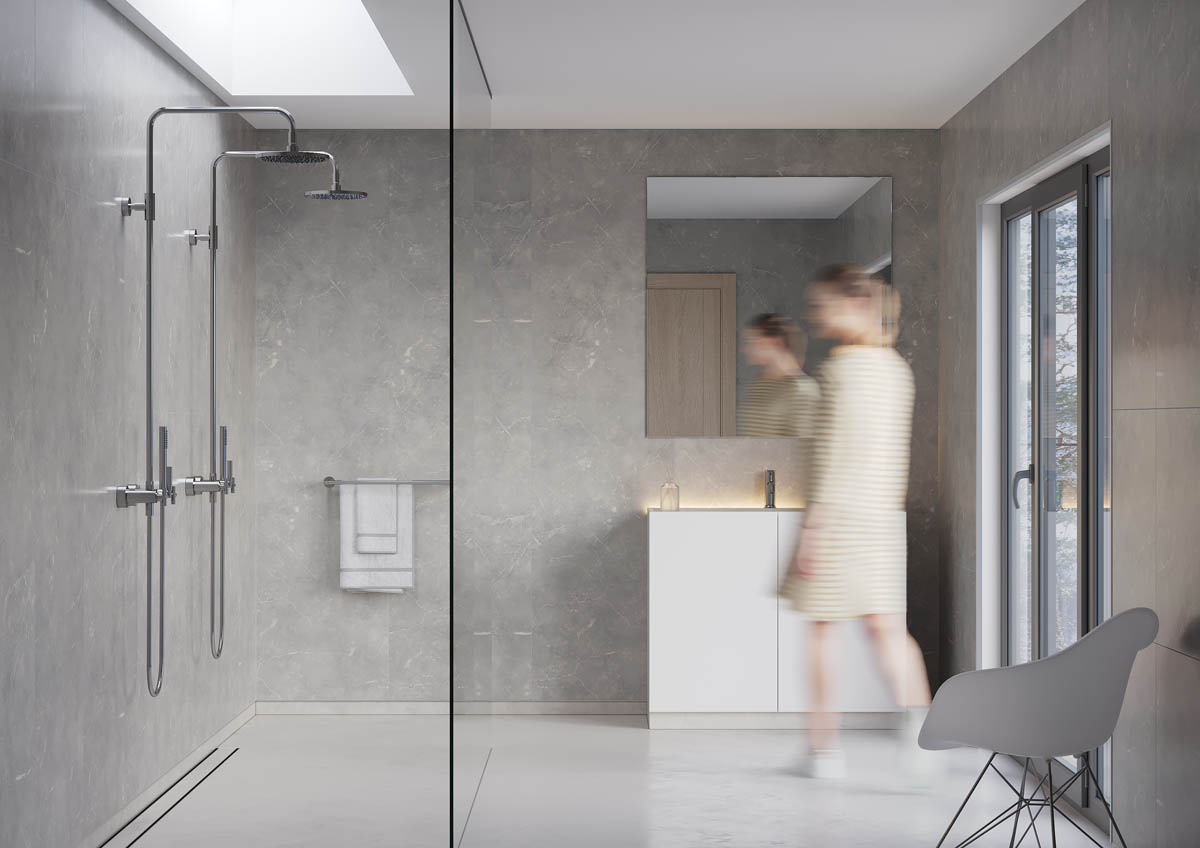 Fibo Silver Grey Marble Tile - Image 16