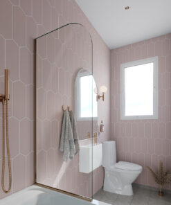 Fibo Dusky Pink Elongated Hexagon Tile